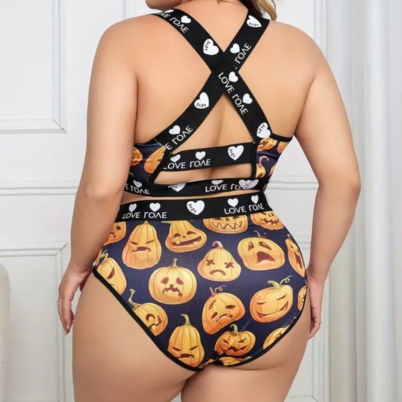 Pumpkin Plus bralette and panty pajamas set pumpkins NWT - Picture 10 of 10